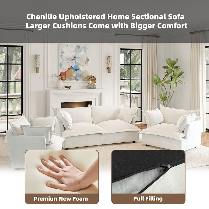 Cloud Chenille Upholstered Modular Sectional Sofa