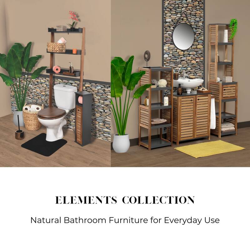 Over The Toilet Storage Cabinet with Double Vented Doors - 69" H x 24"L x 9" D