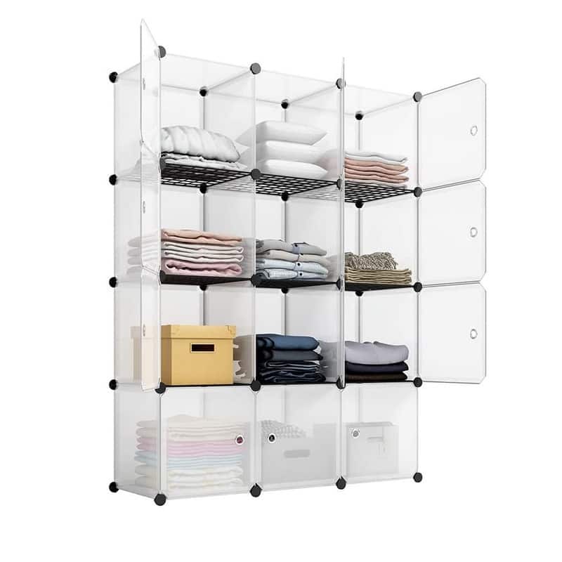 DIY Metal/ PP Modular 4-tier Cube Storage Organizer Shelf