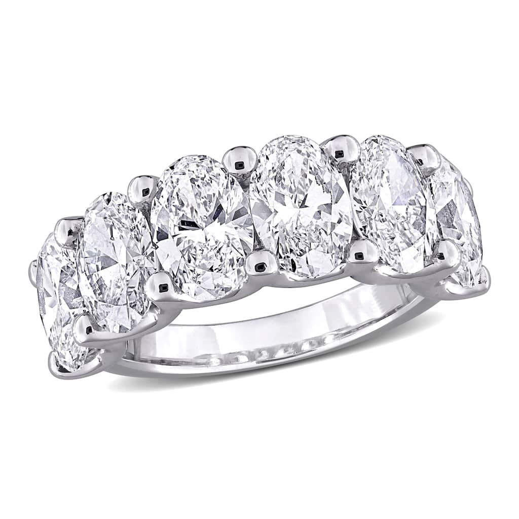 Miadora 6ct TW Oval-Cut Lab-Grown Diamond 6-Stone Semi-Eternity Band 14k White Gold