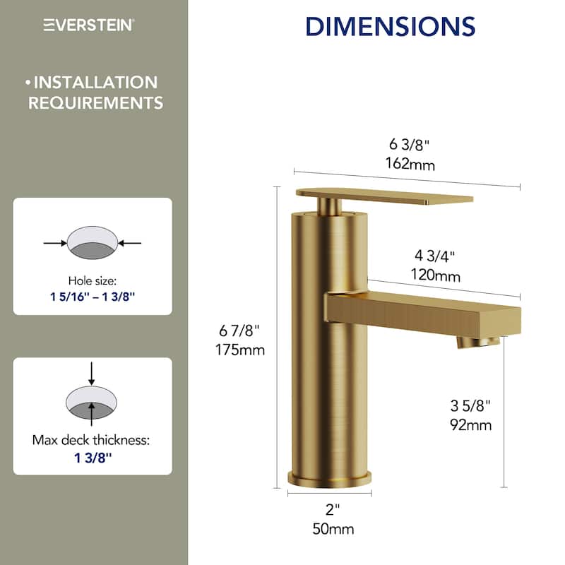 Single Lever Handle Bathroom Sink Faucet Single Hole Basin Faucet