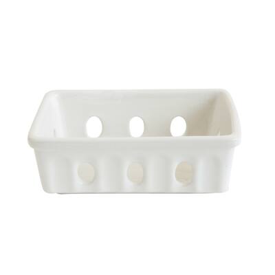 Stoneware Berry Bowl or Soap Dish - White - 5.8"L x 4.0"W x 2.0"H