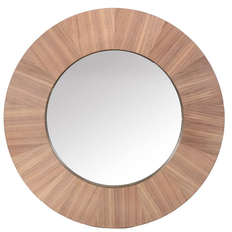 SAFAVIEH Couture Netta 36-inch Round Wood Mirror - 36"W x 1.6"D x 36"H - Walnut