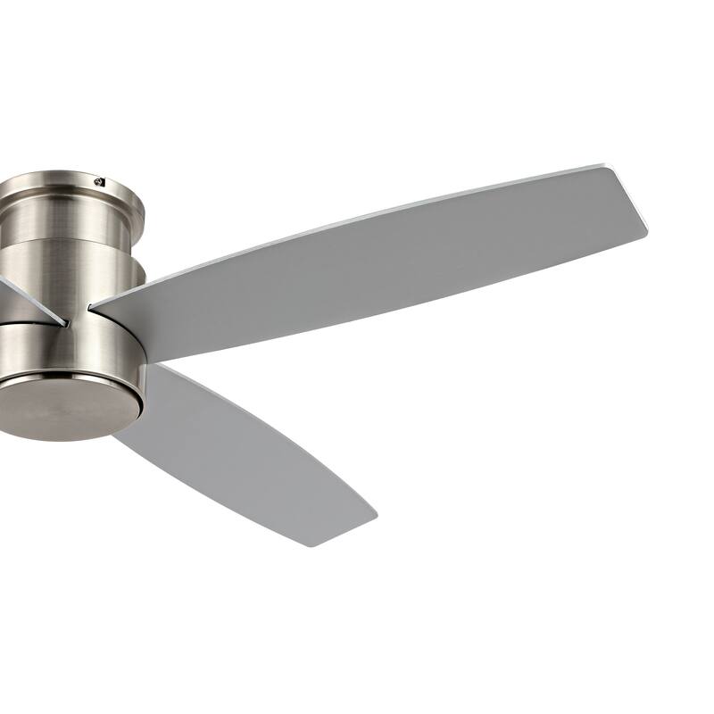 WINGBO 44" and 52" Flush Mount DC Ceiling Fan without Lights, 4 Reversible Blades