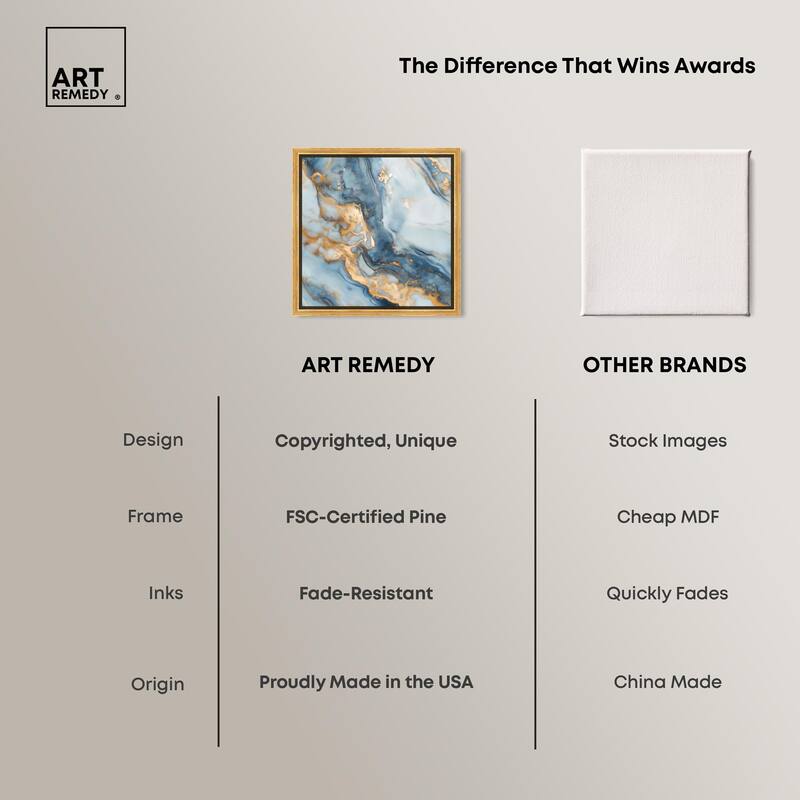 Golden Cloud Marble Canvas by Art Remedy
