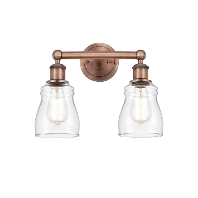 Innovations Lighting 616-2W-12-14 Ellery Vanity Ellery 2 Light 14" - Antique Copper / Clear