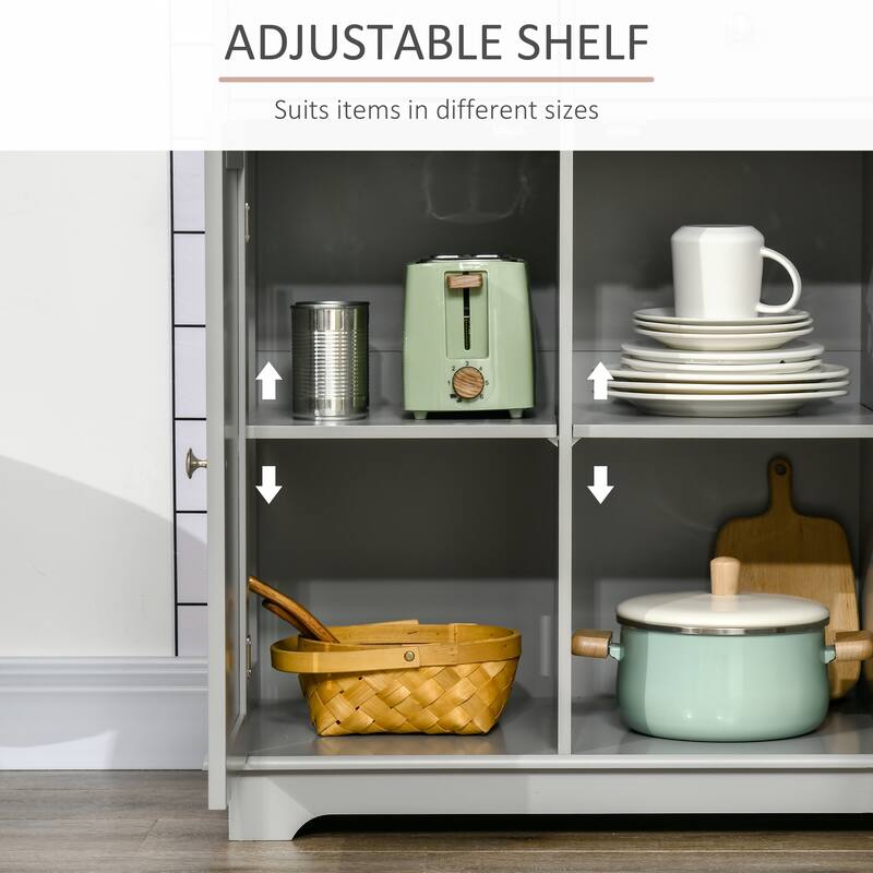 Modern Sideboard Storage Cabinet with Drawers and Adjustable Shelves for Dining Room Kitchen or Living Room