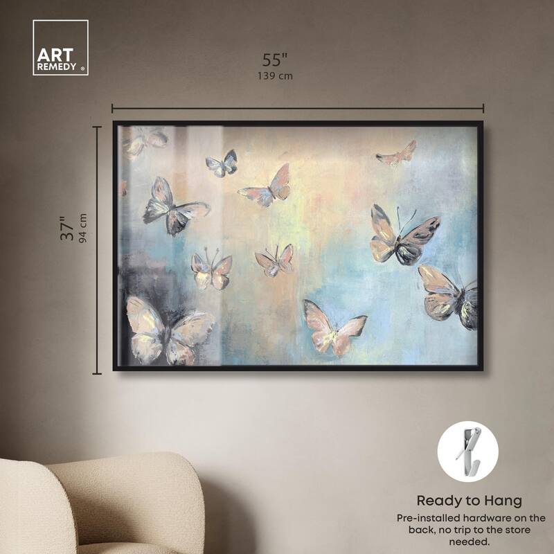 Textured Butterflies I Shadowbox by Art Remedy