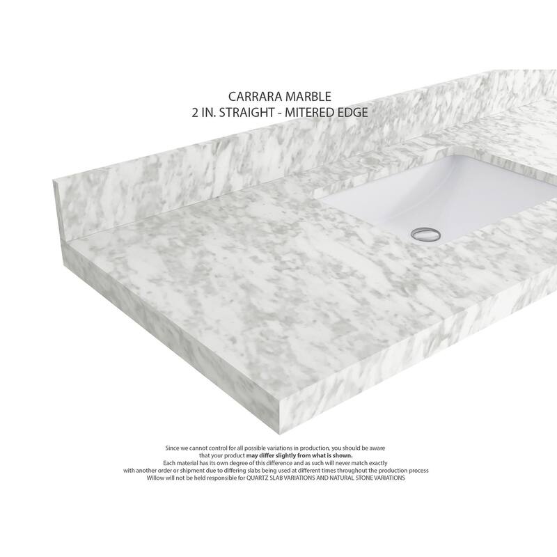 Willow Collections 36 x 22 Charlotte D Right Offset Sink Bathroom Vanity with Countertop