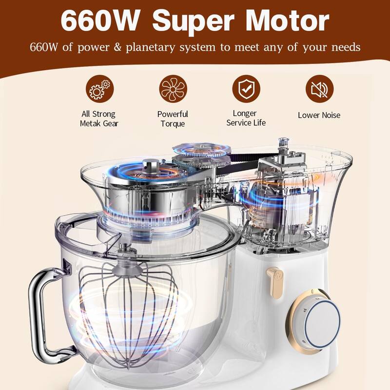 8.5Qt 660W mixers kitchen electric stand mixer 6+P Speed stand up mixer