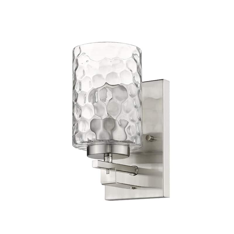 Transitional Hardwired Wall Sconce Light Fixture with Clear Glass Shade and Dimmable Damp Rated - 9.5" H x 4.75" W x 5.75" D - Silver