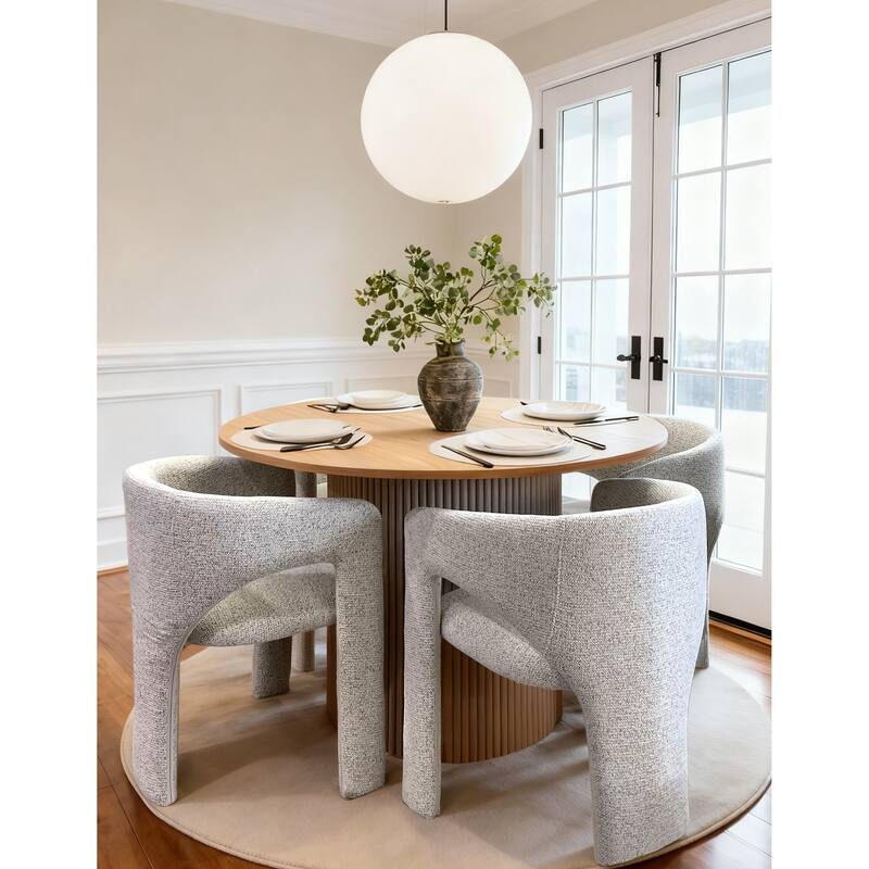 Modern Upholstered Dining Chair with Arm - Set of 4