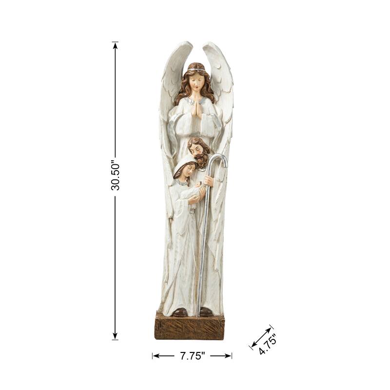 Glitzhome Resin Angel Christmas Nativity
