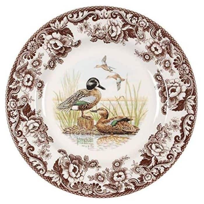 Spode Woodland Dinner Plate Birds Motif - 10.5 - Blue-Winged Teal