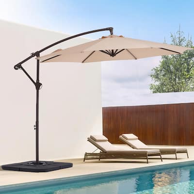 10ft Steel Crank Lift Hanging Offset Cantilever Umbrella