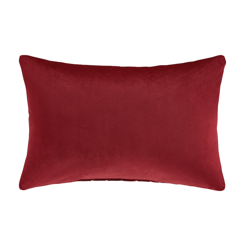 J. Queen New York Grandeur Boudoir Decorative Throw Pillow - Polyester - Crimson - Accent