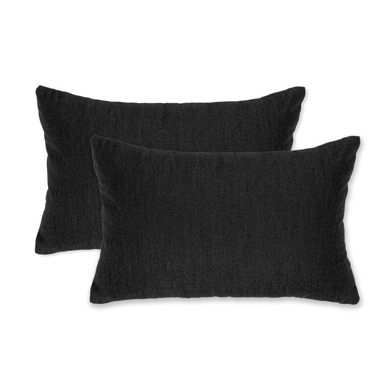 13" x 19” Rectangle Outdoor/Indoor zippered Pillow, (set of 2) By Austin Horn Classics - BLACK