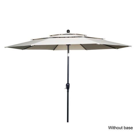 Siavonce 10FT Patio Umbrella Outdoor 2 Tier Vented Table Umbrella