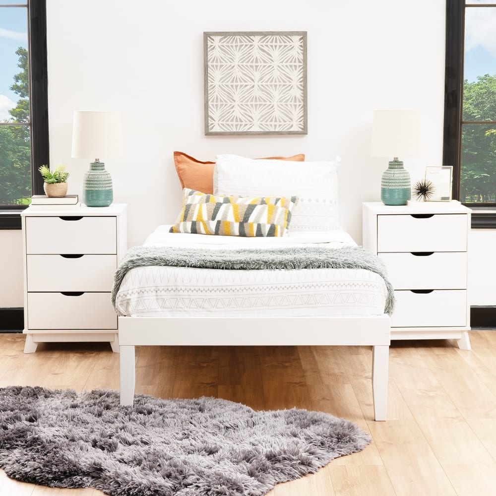 Linon Purcell Bedroom 3-Piece Set with 3-Drawer Nightstands (Set of 2)