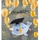 preview thumbnail 5 of 4, DolliBu Blue Narwhal Graduation Plush with Graduation Cap with Tassel - 11.75 inches