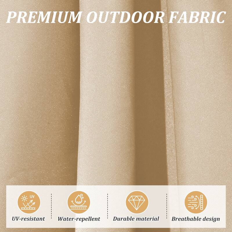 Rotating Cantilever Umbrella with Hydraulic Lift, UPF 50+ Sun Protection, Beige