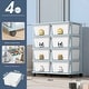 preview thumbnail 10 of 14, Organizational Storage, Drawer Storage Rack with 4 layers, Flexible Mobility With Wheels in White