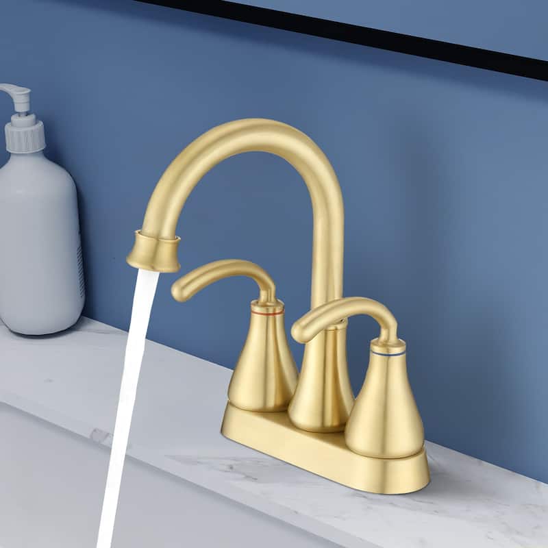 Topcraft Two Handle Bathroom Sink Faucet with Pop-Up Drainer