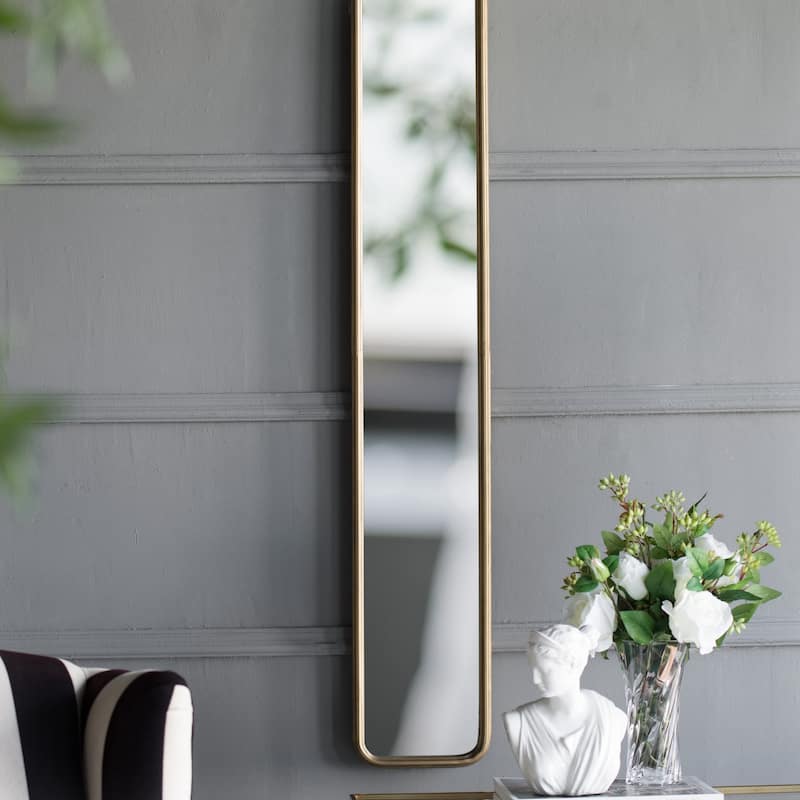 47" x 8" Full Length Mirror with Antique Gold Metal Frame