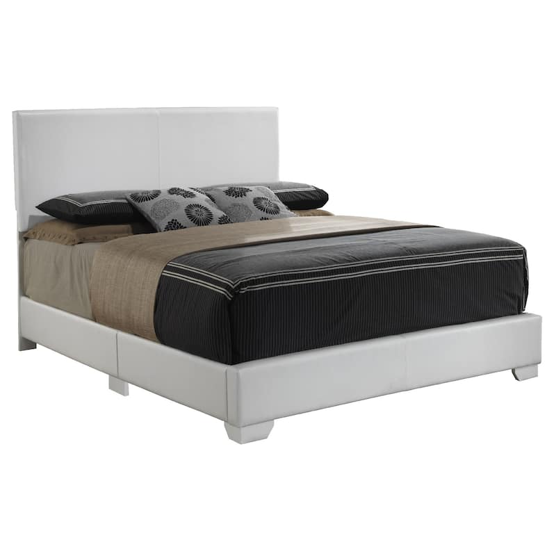 Faux Leather Upholstered King Panel Bed - 86" - White