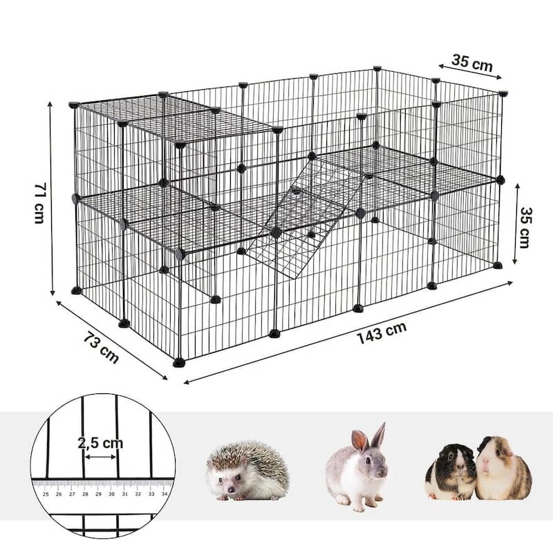 Black Metal Foldable Apartment-Style Pet Playpen with Secure Lock & Indoor,Outdoor Use