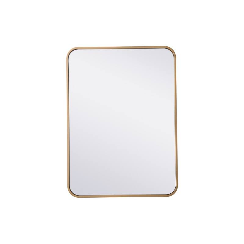 Ezra Soft Corner Metal Rectangular Mirror - 22" x 30" - Bronze/Gold