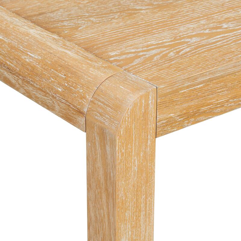 6-Piece Vintage Extendable Dining Table Set for 4-6 with 4 Upholstered Chairs & Bench, Rustic Wire-Brushed Kitchen Table