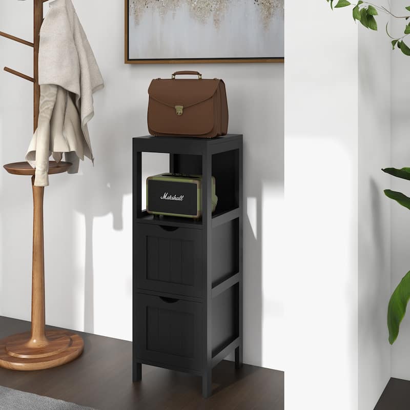 Costway Bathroom Floor Cabinet Freestanding Side Storage Organizer - See Details