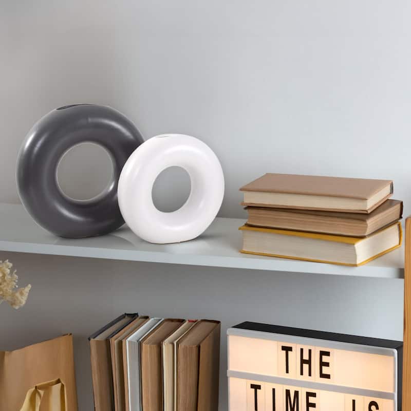 Ronde Ring Ceramic Vase- Set of 2