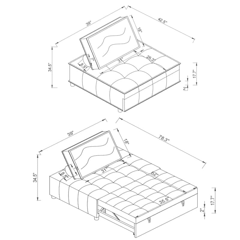 Multipurpose Pulling Out Sofa Bed