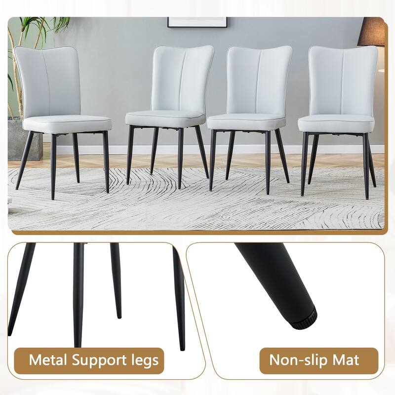 5-Piece Round Dining Table Set, 42" Kitchen Table and Chairs Set for 4 with Lower Storage Shelf