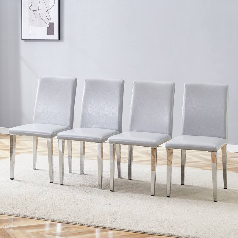 Set Of 4, PU Dining Chairs, Simple And Versatile, Comfortable And Accompanied