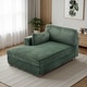 preview thumbnail 114 of 150, 42" W Plush Corduroy Upholstered Chaise Lounge Sleeper for Living