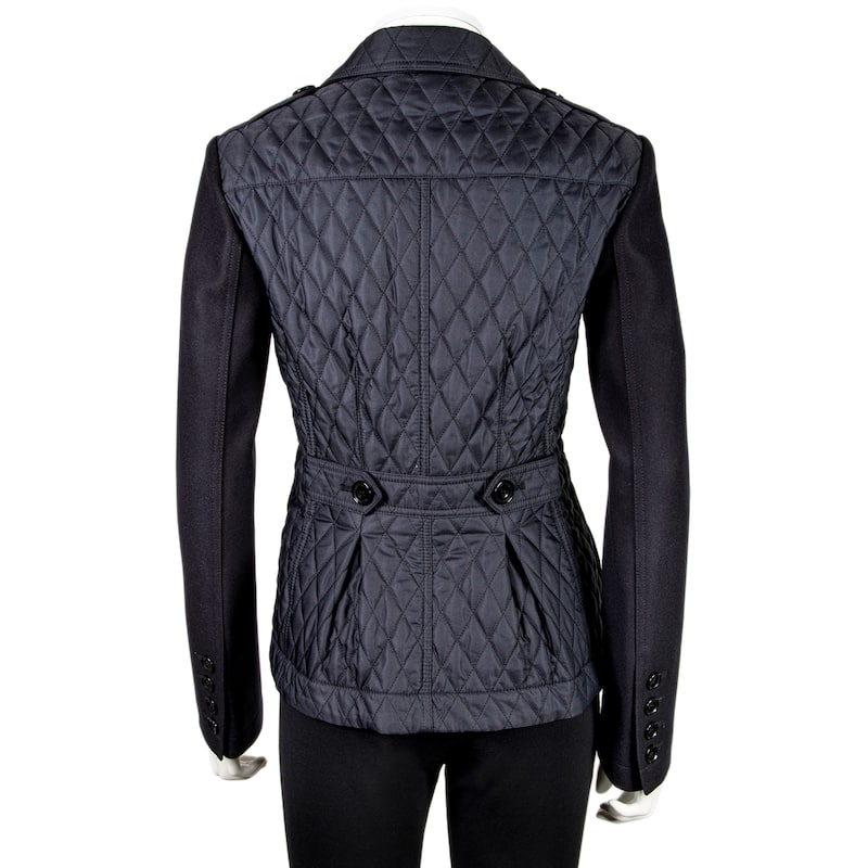 Burberry Mackleby Quilted Jacket with Wool Sleeves