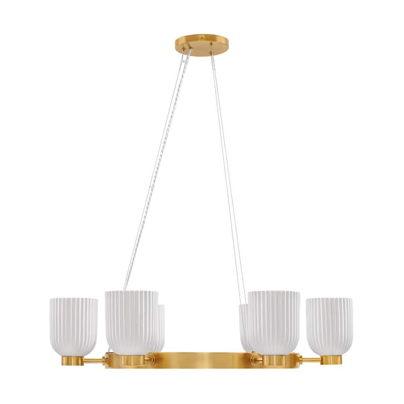 Isla Blanca 6-Light Chandelier in Warm Brass by Breegan Jane - Warm Brass