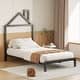 preview thumbnail 44 of 46, Full Metal Platform Bed with House-Shaped Headboard