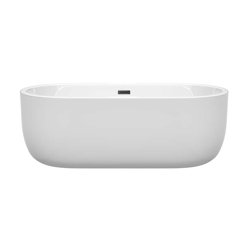 Wyndham Collection Juliette 67-inch White Freestanding Soaking Bathtub