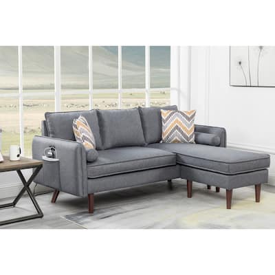 Sectional Sofa Chaise with USB Charger