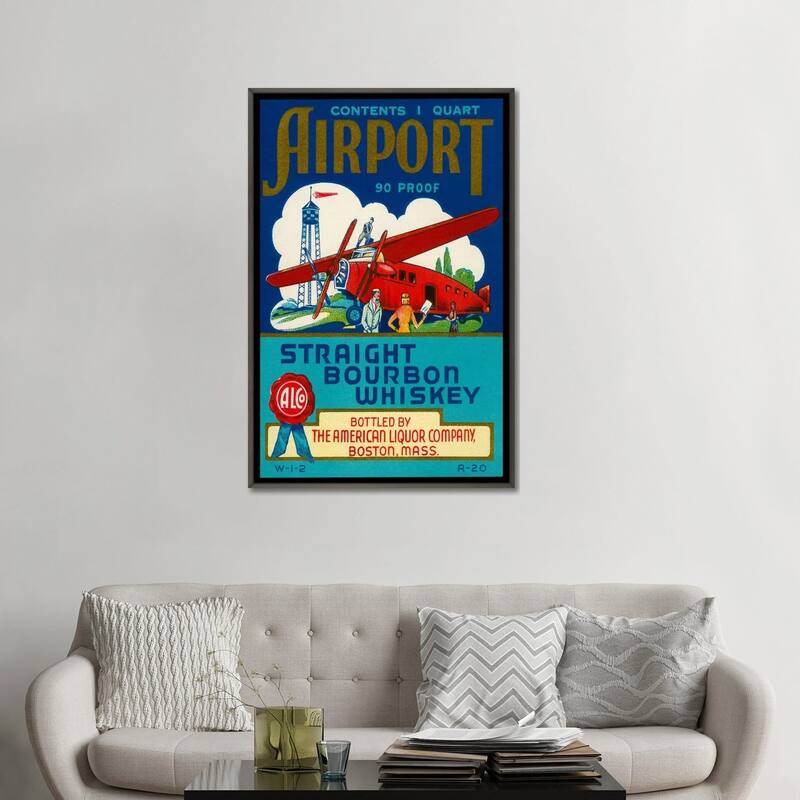 iCanvas "Airport Bourbon Whiskey" by Print Collection Framed