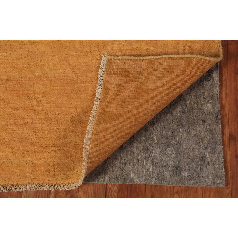 Yellow & Rust Gabbeh Oriental Rug Hand-Knotted Wool Carpet - 2'11" x 5'1"