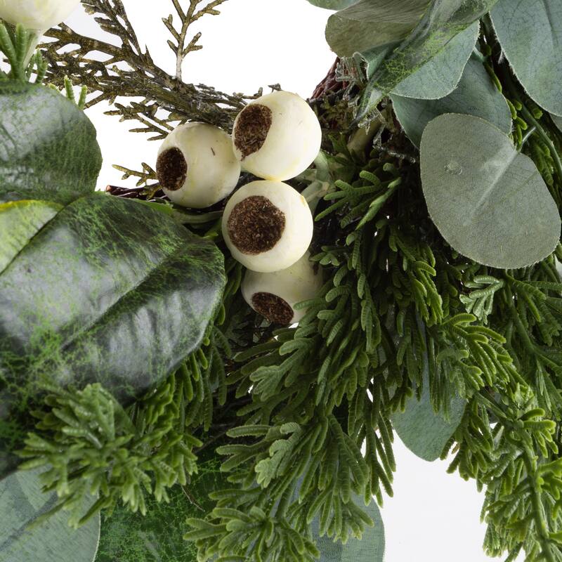 Pure Garden 20-Inch Artificial Eucalyptus Wreath