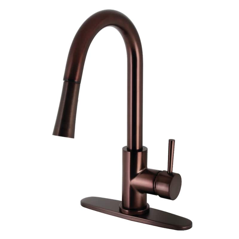 Kingston Brass Concord 1.8 GPM Single Hole Pull Down Kitchen Faucet -