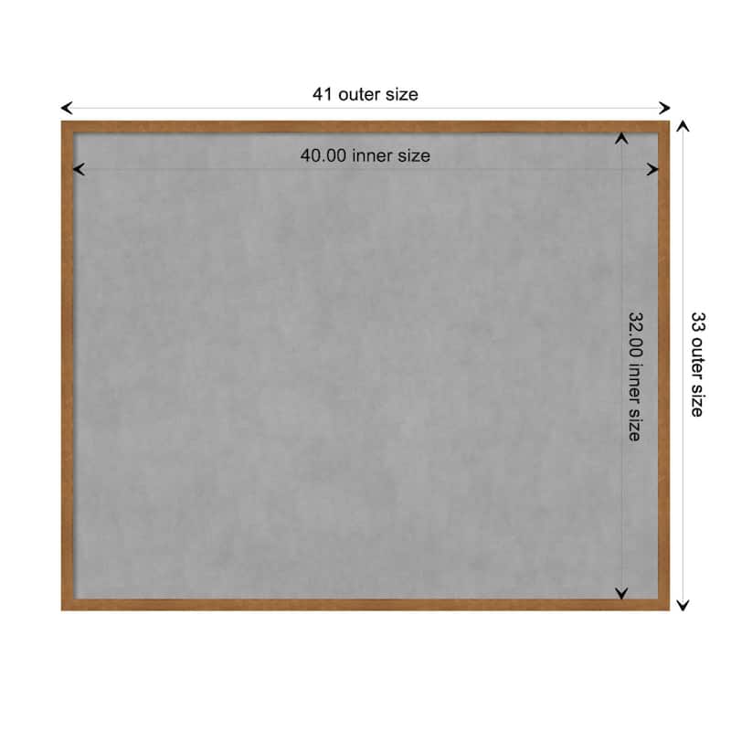 Amanti Art Carlisle Blonde Narrow Framed Magnetic Board - Board Size 40x32