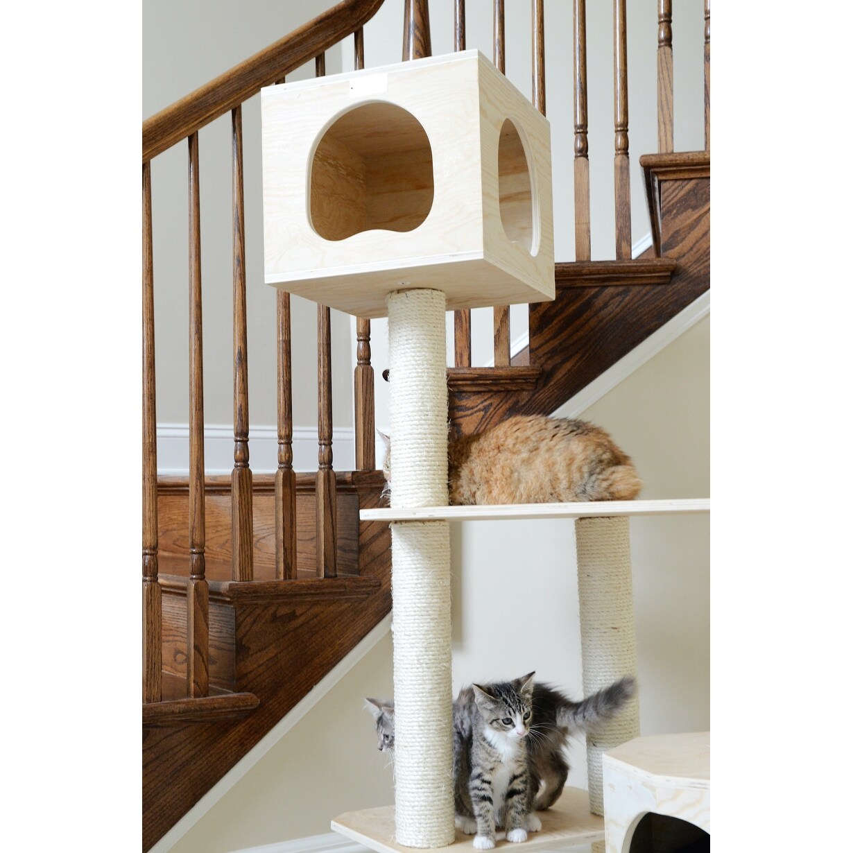 Armarkat Premium Scots Pine Wood 85 Cat Tree Overstock 8375444
