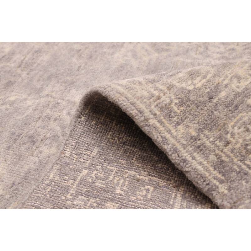 ECARPETGALLERY Hand-knotted Finest Oushak Dark Grey Wool Rug - 5'11 x 8'11